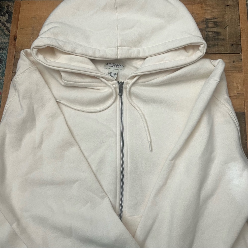 Arizona Off -White Zip-Up Hoodie NWOT
